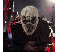 Feirdhoo Máscara de Halloween espeluznante, sin boca, máscara de monstruo de terror, máscara de látex, monstruo extraterrestre, terror, fantasma, diablo, fiesta de baile, bioquímica, extraterrestre