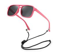 FEISEDY Gafas de Sol Cuadrado Polarizadas para Niños de 3 a 9 Años con Protección UV400 y Montura TPEE para Niños y Niñas B0152