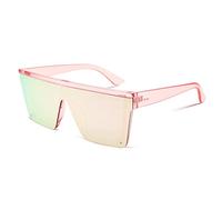 FEISEDY Gafas de Sol Hombre Cuadradas de Lente Siamés de Moda UV400 Gafas de Sol Grandes con Tapa Plana para Hombre y Mujer B2470