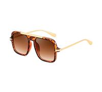 FEISEDY Lentes de sol estilo aviador cuadrados retro para mujeres y hombres, a la moda de los años 70, B4193