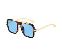 FEISEDY Lentes de sol estilo aviador cuadrados retro para mujeres y hombres, a la moda de los años 70, B4193