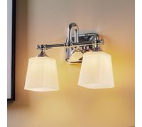 FEISS Aplique de pared Concord, cromado, 36 cm de ancho, 2 luces, IP44