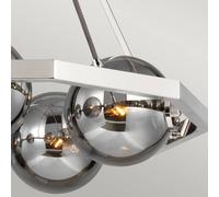 FEISS Colgante Harper, pantallas vidrio humo 5 luces