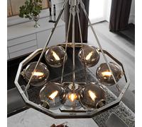 FEISS Colgante Harper, pantallas vidrio humo 7 luces