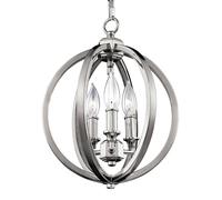 FEISS Lámpara colgante eficiente Corinne, níquel pulido