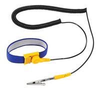 FEITA Correa de muñeca antiestática, pulsera ESD ajustable de 7.5 pulgadas, cable de bobina largo extensible de 10 pies con clip de cocodrilo, se adapta a muñecas de 5 a 9 pulgadas