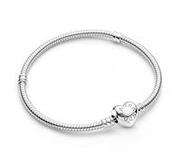 FEITENGU Moments Serie Charm Pulsera de plata 925 para mujer, pulseras individuales para personalizar, pulsera de dijes joyas para todas las ocasiones, 19CM, Plata de ley