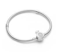 FEITENGU Moments Serie Charm Pulsera de plata 925 para mujer, pulseras individuales para personalizar, pulsera de dijes joyas para todas las ocasiones, 19CM, Plata de ley