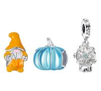 Feitery Abalorio de hombre de jengibre con diseño de muñeco de nieve compatible con pulseras Pandora, dije de corazón dorado, joyería de Navidad para mujer, Zirconia cúbica, Circonita cúbica