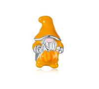 Feitery Abalorio de hombre de jengibre con diseño de muñeco de nieve compatible con pulseras Pandora, dije de corazón dorado, joyería de Navidad para mujer, Zirconia cúbica, Circonita cúbica