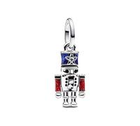 Feitery Abalorio de hombre de jengibre con diseño de muñeco de nieve compatible con pulseras Pandora, dije de corazón dorado, joyería de Navidad para mujer, Zirconia cúbica, Circonita cúbica