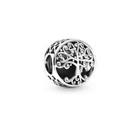 Feitery Árbol Redondo de la Vida Charm Compatible Pandora Pulsera y Collar Cordate Abalorios para Mujer Collar Charms Originales