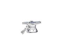 Feitery Charms Compatible Pandora Pulseras y Collares Santa's Charm y Perlas para Mujer Regalo de Cumpleaños, Zirconia cúbica