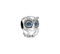 Feitery El Búho Sabio Charm Compatible Pandora Pulsera Joyas Marineras de Verano Murano Glass Charms Abalorios para Mujer