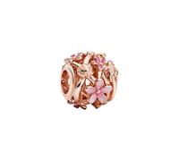 Feitery Flor Margarita Rosa Calada Charm Romance Abalorios para mujer Charms Compatible Pandora Pulsera Regalo de San Valentín