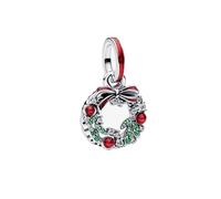 Feitery Santa Charms Compatibles con Pandora Brazaletes Día de Navidad Perlas Charm para mujer, Plata de ley