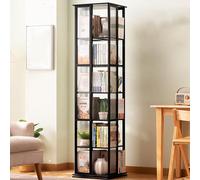 FEITJMMW Estantería Giratoria De Esquina, Estantería Giratoria De Bambú con Pantalla 360, Estantería De Pie para El Suelo, Estante Estrecho, Organizador Giratorio, Estante De Almacenamiento