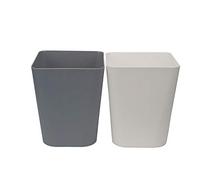 Feiupe - Papelera pequeña de 6 l para cocina, oficina, baño, juego de 2 unidades de 6 l cada una, blanco y gris