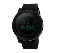 FeiWen Fashion Digitales Rojo Plástico Relojes de Mujer con Goma Correa 50M Impermeable Outdoor Militar Deportivo Reloj de Pulsera Multifuncional LED Electrónica Alarma