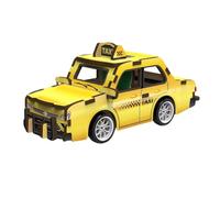 FeiWen Rompecabezas 3D de Madera Mini Vehículos para Niños 6+ Años | Juguetes Educativos Stem con Retroceso Automático, Modelos de Coches de Madera (Taxi)