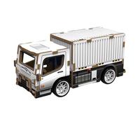 FeiWen Rompecabezas 3D de Madera Mini Vehículos para Niños 6+ Años | Juguetes Educativos Stem con Retroceso Automático, Modelos de Coches de Madera (Camión)