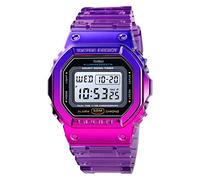 FeiWen Unisex Relojes de de Pulsera de Mujer Deportivo Digitales LED Electrónica Outdoor Sport Militar Impermeable Plástico Bisel con Goma Correa Multifuncional Reloj (Polvo Morado)