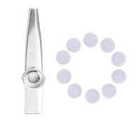 FeiYeup Kazoo Flauta HeOTER Metal Kazoo con 10 membranas de flauta Boca Kazoo Instrumentos musicales Bueno para ukeleles, violín, guitarra, piano
