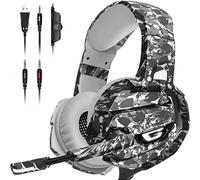 FEIYING Auriculares para Juegos con micrófono, Auriculares estéreo 7.1 con Sonido Envolvente PS4, Controladores de 50 mm, Conector de Audio de 3.5 mm, Auriculares con Cable para PC, Switch