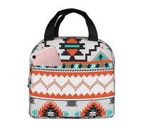 feiyuzhang Bolsa de almuerzo aislada Indiana Western Southwest Tribal étnica Azteca geométrica para mujeres, trabajo, picnic
