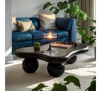 FeiZhiYanS Mesa de Centro Industrial asimétrica de Madera Estilo Granja Irregular de Mediados de Siglo con Patas Resistentes para la Sala de Estar del apartamento,F47.24in