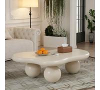 FeiZhiYanS Mesa de Centro Industrial asimétrica de Madera Estilo Granja Irregular de Mediados de Siglo con Patas Resistentes para la Sala de Estar del apartamento,E47.24in