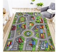 Feizikaw Alfombra Cocina Lavable Alfombra Infantil con temática de Ruta de tráfico, Interesante para Sala Estar y habitación Infantil, Suave, educativa, con patrón Ruta Urbana. (B, 100x150cm)