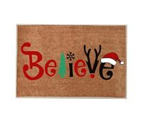 Feizikaw Alfombra Lavable Felpudo navideño con Estampado de Letras y Sombreros Felpudo navideño de habitación Bienvenida a casa Bienvenida a Amigos Divertido Puerta (D, 40X60cm)
