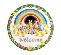 Feizikaw Alfombra Lavable Felpudo Redondo con Forma de Conejo de Pascua 2026, Absorbente y Resistente al Desgaste, Redondo, tamaños 40/60/ 80 cm (B, 60cm)