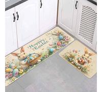 Feizikaw Alfombra Lavable La Alfombra de Pascua de Dos Piezas es Suave y cómoda, lo Que le Brinda una Experiencia hogareña Incomparable y Mejora inmediato su Calidad Vida. (A, B)