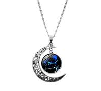 Feizikaw Collar con Colgante Los regalos de cumpleaños medio colgante luna joyería cumpleaños Ggifts para mujeres doce para mujeres de signos collares y colgantes (D, One Size)