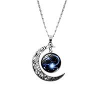 Feizikaw Collar con Colgante Los regalos de cumpleaños medio colgante luna joyería cumpleaños Ggifts para mujeres doce para mujeres de signos collares y colgantes (F, One Size)
