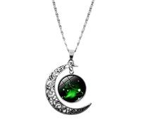 Feizikaw Collar con Colgante Los regalos de cumpleaños medio colgante luna joyería cumpleaños Ggifts para mujeres doce para mujeres de signos collares y colgantes (J, One Size)