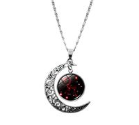 Feizikaw Collar con Colgante Los regalos de cumpleaños medio colgante luna joyería cumpleaños Ggifts para mujeres doce para mujeres de signos collares y colgantes (E, One Size)
