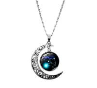 Feizikaw Collar con Colgante Los regalos de cumpleaños medio colgante luna joyería cumpleaños Ggifts para mujeres doce para mujeres de signos collares y colgantes (L, One Size)