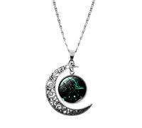 Feizikaw Collar con Colgante Los regalos de cumpleaños medio colgante luna joyería cumpleaños Ggifts para mujeres doce para mujeres de signos collares y colgantes (H, One Size)