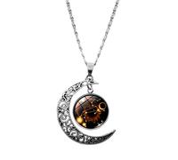 Feizikaw Collar con Colgante Los regalos de cumpleaños medio colgante luna joyería cumpleaños Ggifts para mujeres doce para mujeres de signos collares y colgantes (G, One Size)
