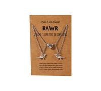 Feizikaw Collar Mujer Plata 2 uds de amistad buen a juego mejor de plata y oro para mujeres hermanas adolescentes regalo (B, One Size)