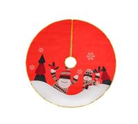 Feizikaw Dekorativer Aufsteller für Weihnachten - Delantal decorativo para árbol de Navidad con bordes dorados (A, 101 cm)