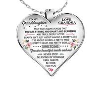 Feizikaw Gargantilla de Plata Corazón Corazón Regalo Joyas MI Mente TO Día USTED HABLA Mi STILL Memorial MIND Collares y colgantes (A, One Size)
