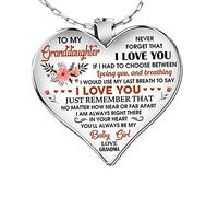 Feizikaw Gargantilla de Plata Corazón Corazón Regalo Joyas MI Mente TO Día USTED HABLA Mi STILL Memorial MIND Collares y colgantes (B, One Size)