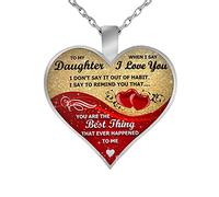 Feizikaw Gargantilla de Plata Corazón Corazón Regalo Joyas MI Mente TO Día USTED HABLA Mi STILL Memorial MIND Collares y colgantes (E, One Size)