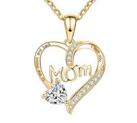 Feizikaw Gargantilla de Plata Exprese su amor con nuestro exclusivo con colgante de corazón para mamá: un maravilloso regalo para el día la (White, One Size)