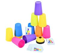 Feizikaw Juegos para Niños De 3 Años Cups Stacking Cups Juego de Juguetes Juego de Bloques de construcción de plástico Venta al por de fábrica Juguetes de Juegos Deportivos (A, One Size)