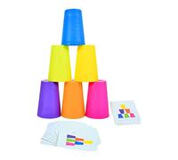 Feizikaw Juegos para Niños De 3 Años Cups Stacking Cups Juego de Juguetes Juego de Bloques de construcción de plástico Venta al por de fábrica Juguetes de Juegos Deportivos (B, One Size)